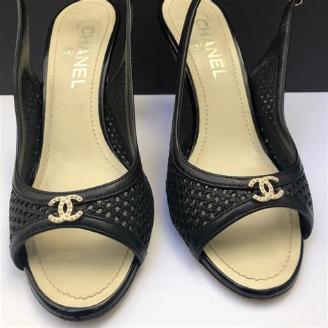 chanel sling back shoes sizing|chanel ladies high heel shoes.